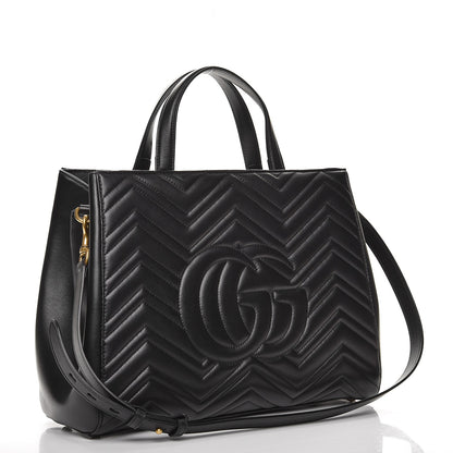 Gucci Calfskin Matelasse Medium GG Marmont Tote Black 4 of 11