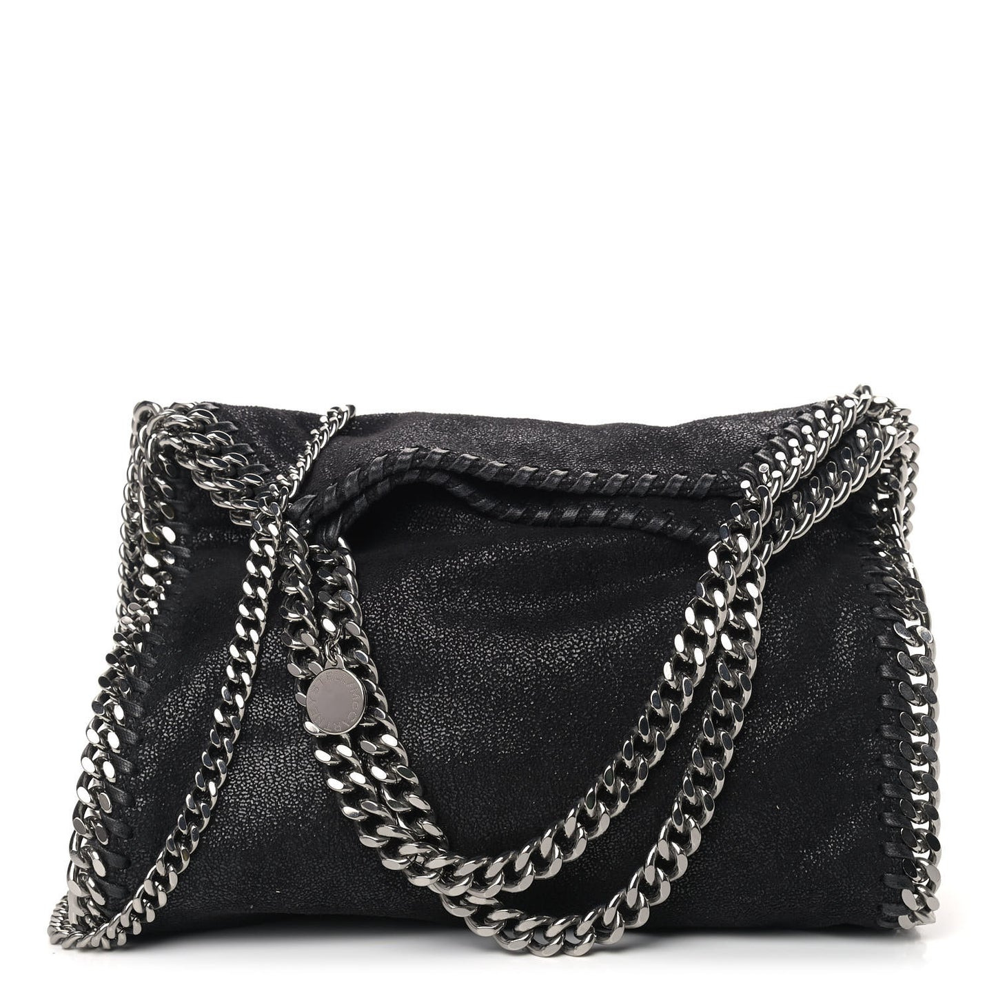 Shaggy Deer Mini Falabella Fold Over Tote Black