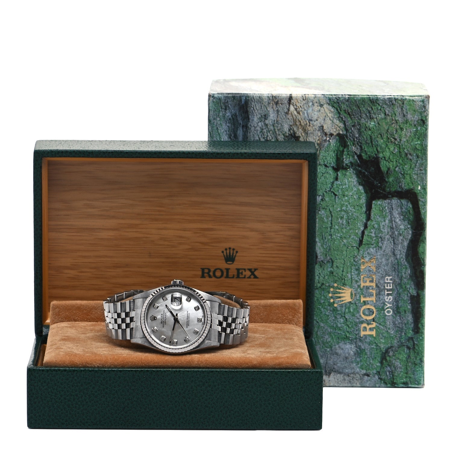 Rolex Stainless Steel 18K White Gold Diamond 36mm Oyster Perpetual Datejust Watch White 16234 5 of 5