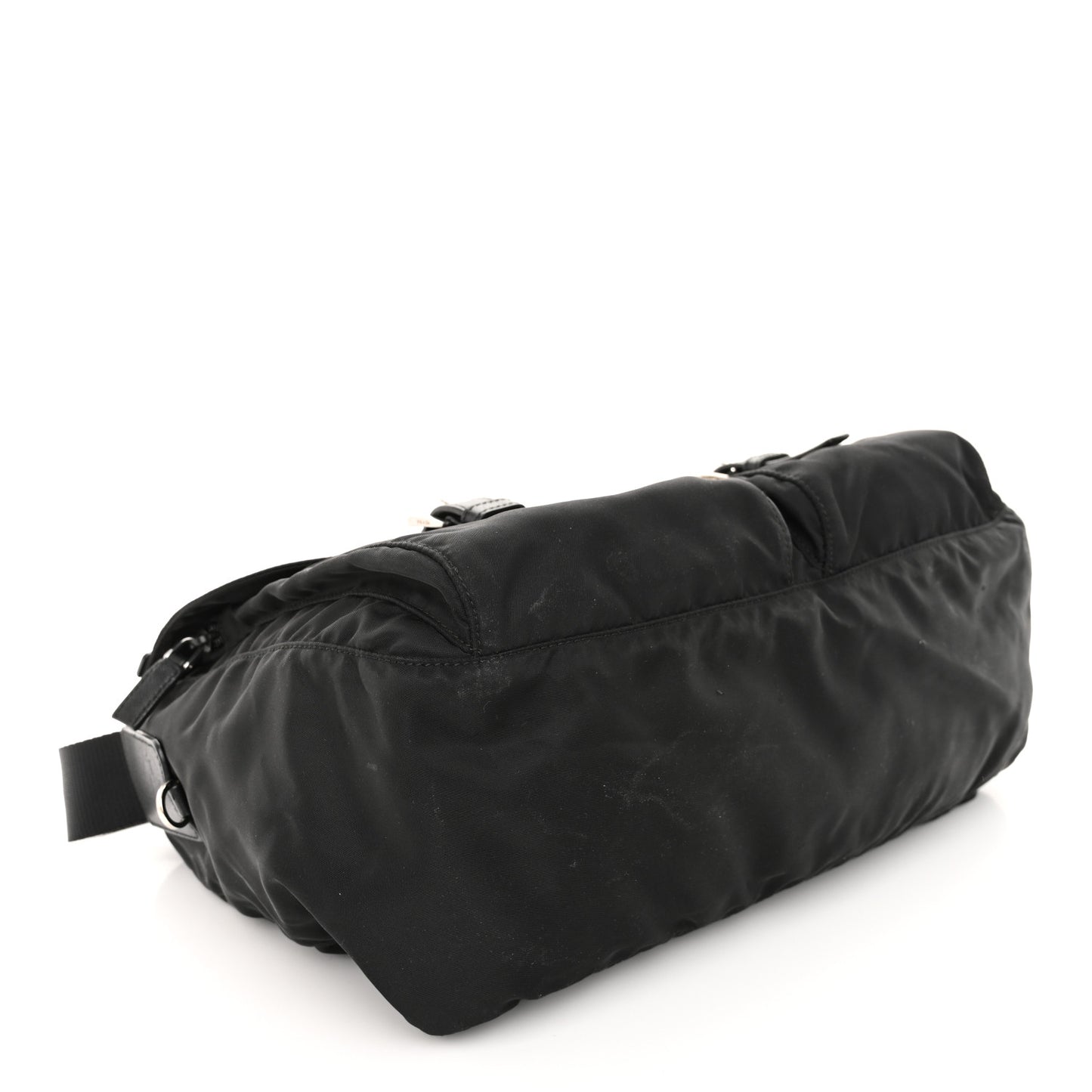 Tessuto Nylon Saffiano Vela Messenger Bag Black