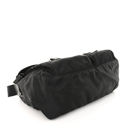 Prada Tessuto Nylon Saffiano Vela Messenger Bag Black 4 of 9