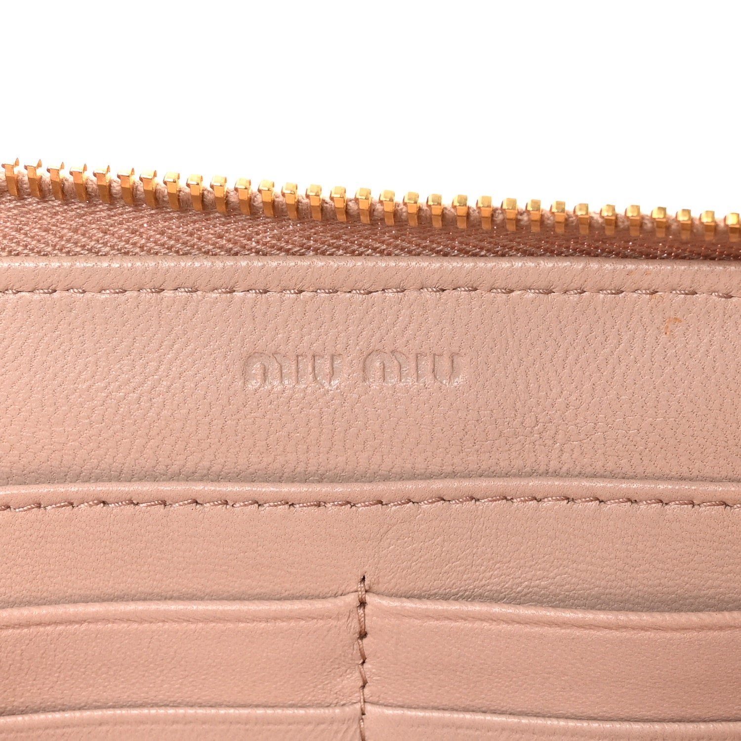 Miu Miu Matelasse Zip Around Wallet Cammeo 6 of 7