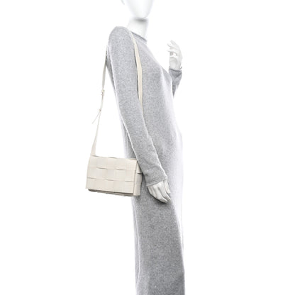 Bottega Veneta Lambskin Maxi Intrecciato Cassette Crossbody Bag White 2 of 11