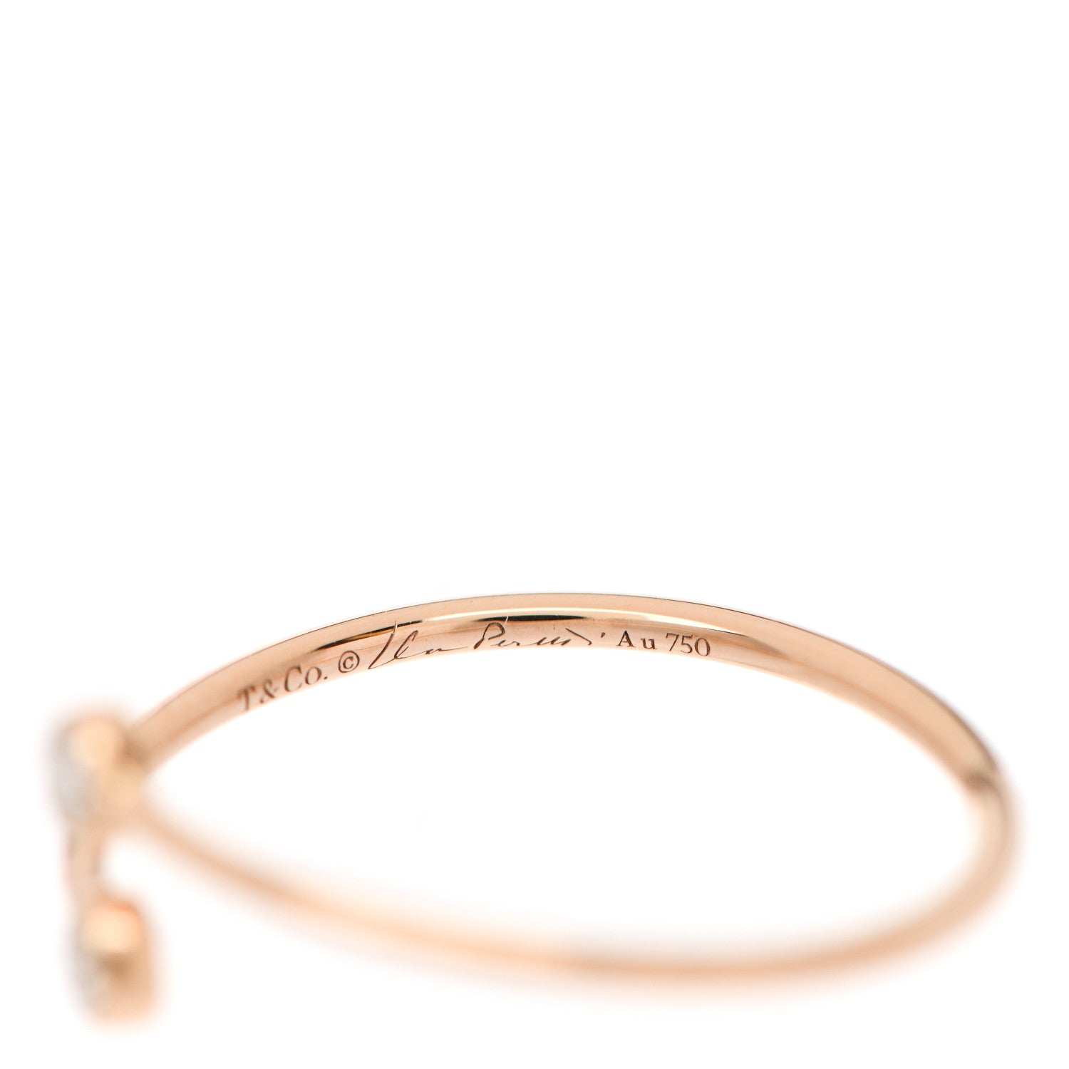 Tiffany 18K Rose Gold Diamond Elsa Peretti Hoop Ring 57 8 4 of 5