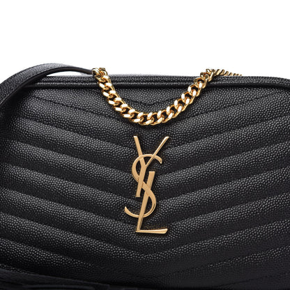 Saint Laurent Grain De Poudre Matelasse Monogram Mini Lou Camera Bag Black 10 of 10
