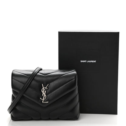 Saint Laurent Calfskin Y Quilted Monogram Toy Loulou Crossbody Bag Black 12 of 12