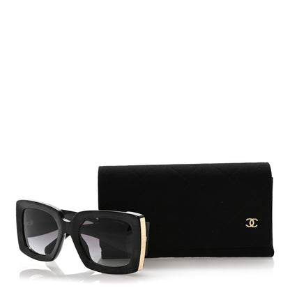 Chanel Acetate Rectangle Sunglasses 5435-A Black 8 of 8