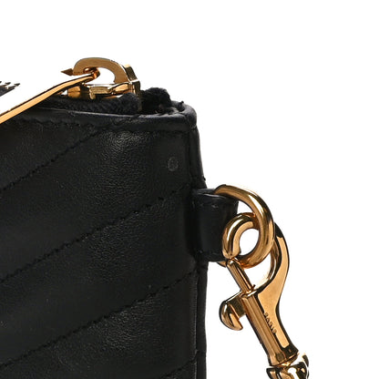 Saint Laurent Calfskin Matelasse Chevron Monogram A5 Wristlet Black 11 of 12