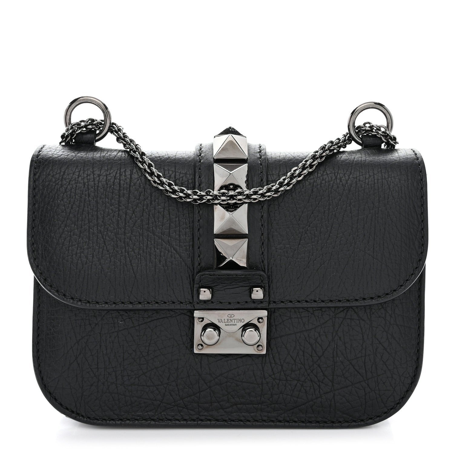 Valentino Garavani Vitello Small Glam Lock Rockstud Flap Black 1 of 9