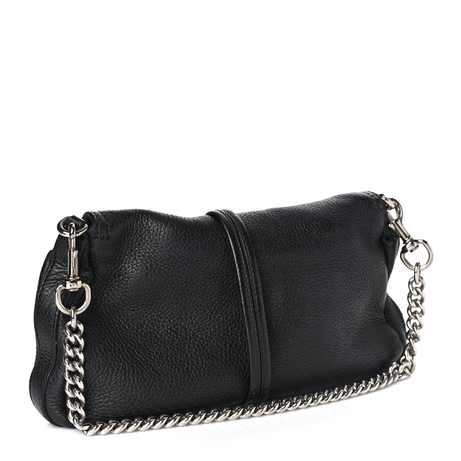Gucci Calfskin Bamboo Croisette Evening Bag Black 3 of 10