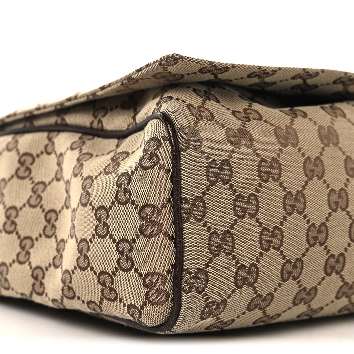 Gucci GG Monogram Medium Flap Messenger Bag Beige Dark Brown 9 of 10