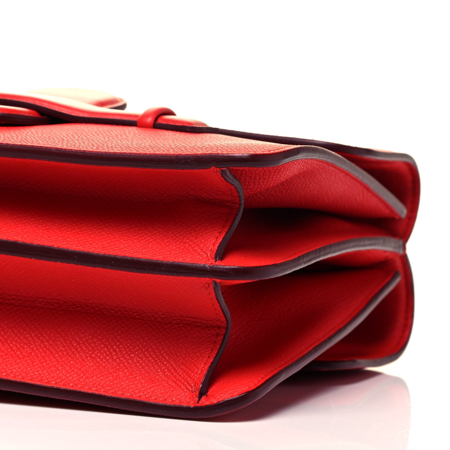 Celine Baby Grained Calfskin Medium Symmetrical Bag Vermillion 6 of 10