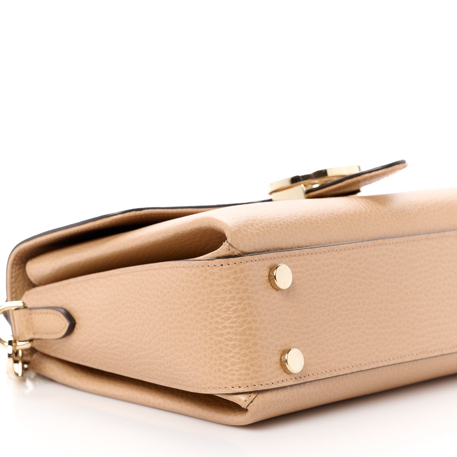 Gucci Dollar Calfskin Interlocking G Top Handle Shoulder Bag Camelia 9 of 10