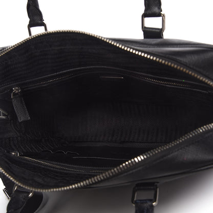 Prada Saffiano Travel Briefcase Black 5 of 14