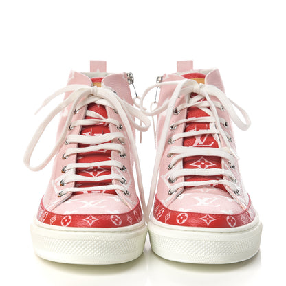 Louis Vuitton Monogram Giant Stellar Sneaker Boots 40 Rose Rouge 2 of 10