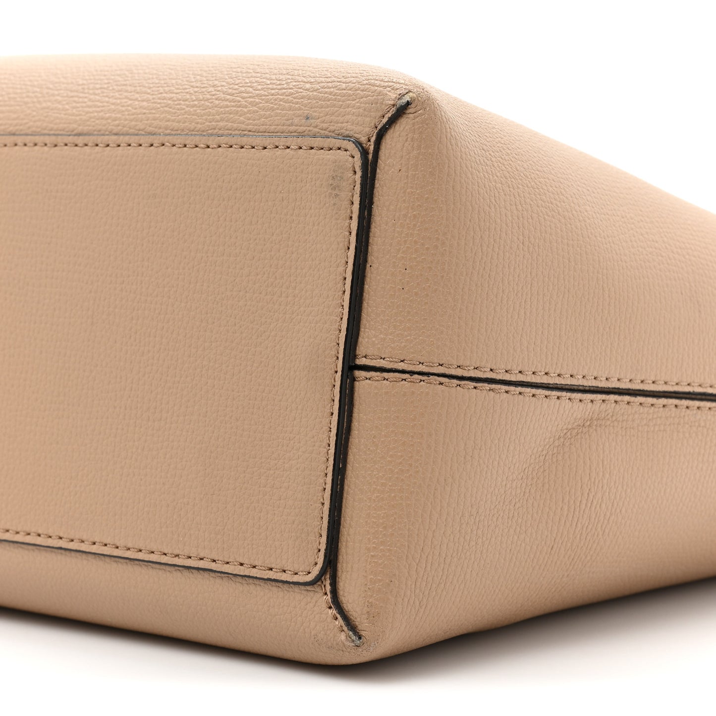 Grainy Calfskin Haymarket Check Medium Reversible Tote Camel