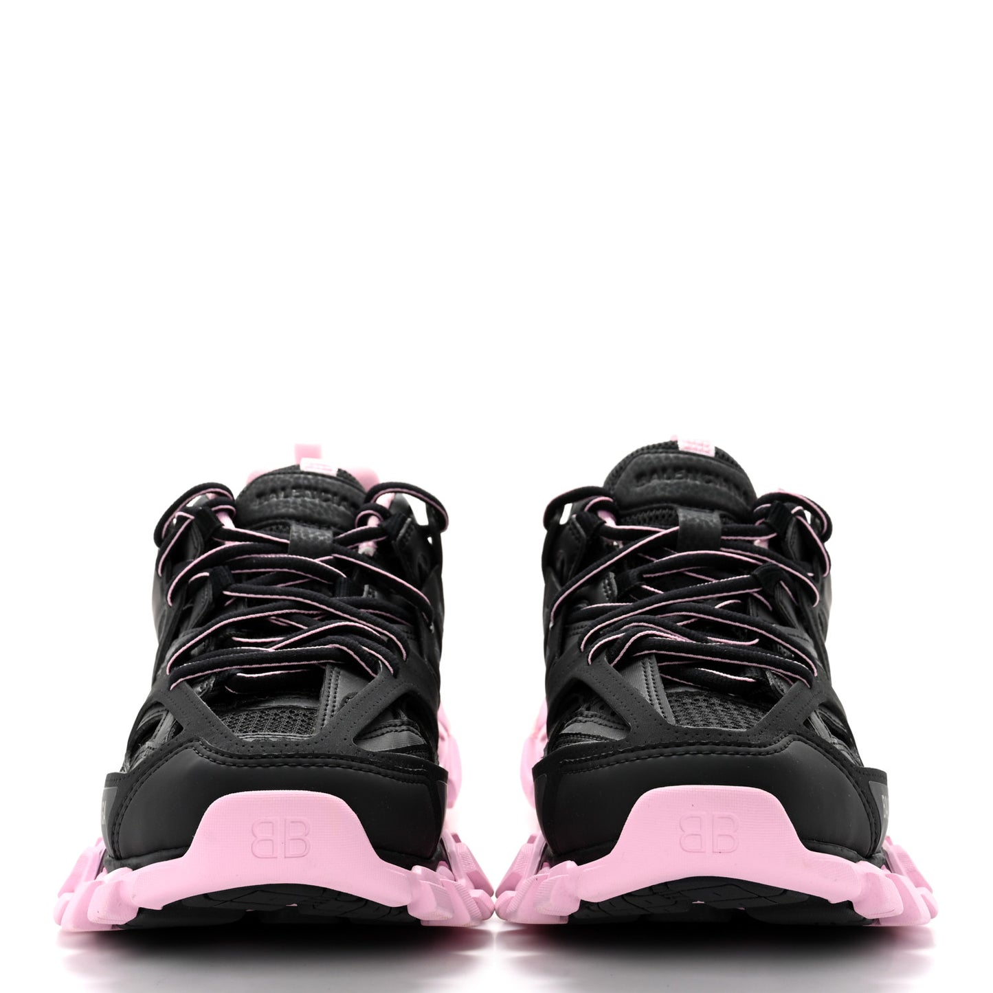 Mesh Nylon Bi-Color Womens Track Sneakers 38 Black Pink