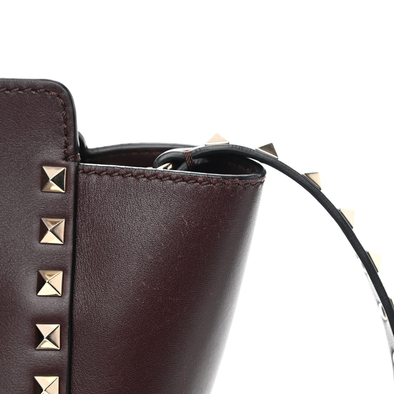 Valentino Garavani Vitello MIni Rockstud Double Handle Tote Cacao 11 of 11