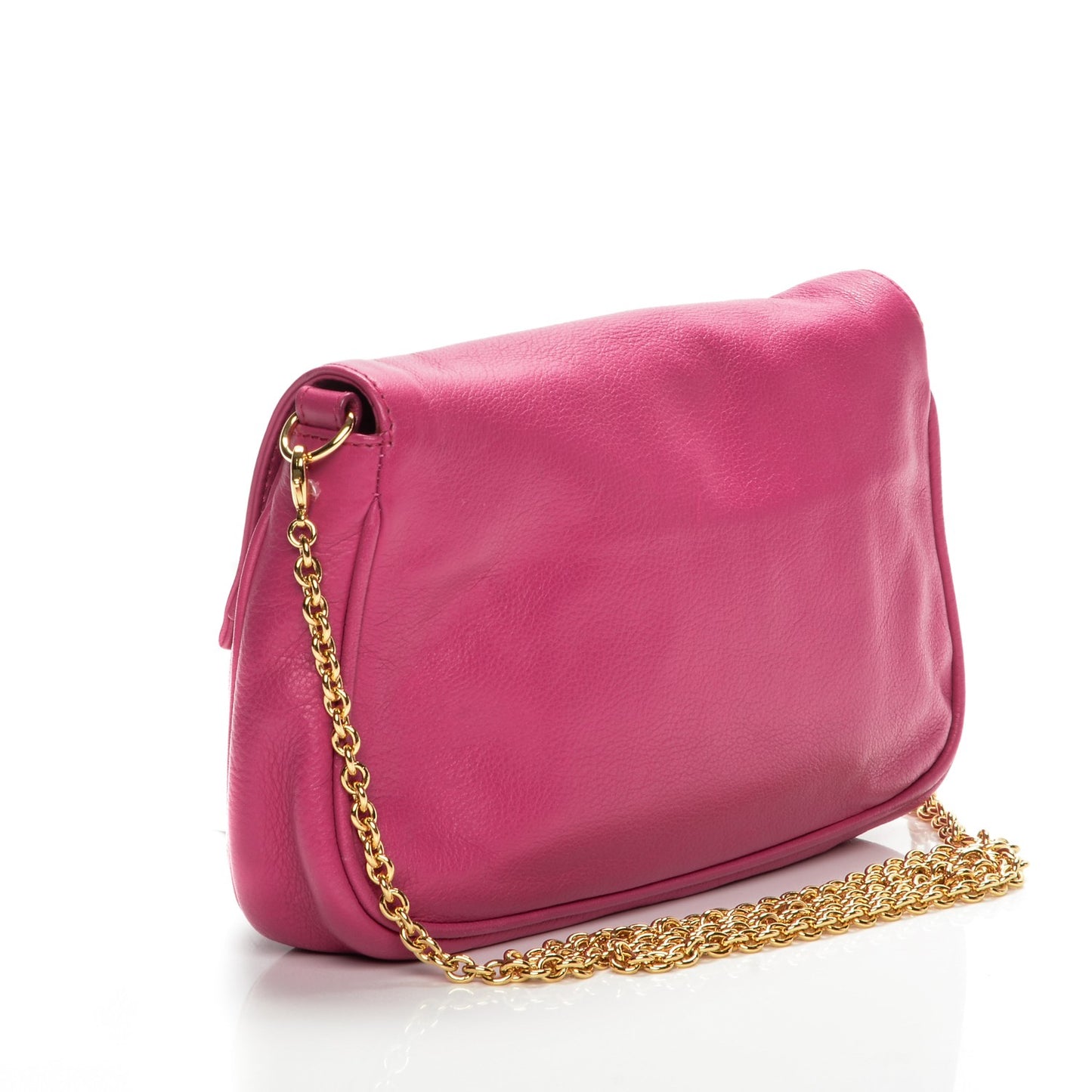 Vitello Flamingo Fendista Pouchette Crossbody Lampone