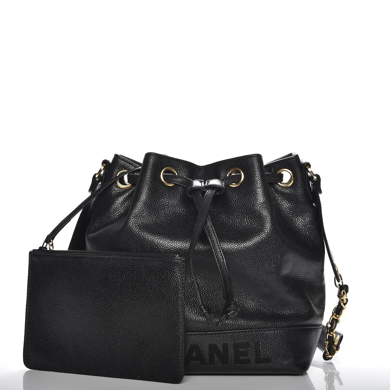 Chanel Caviar CC Drawstring Shoulder Bag Black 8 of 8