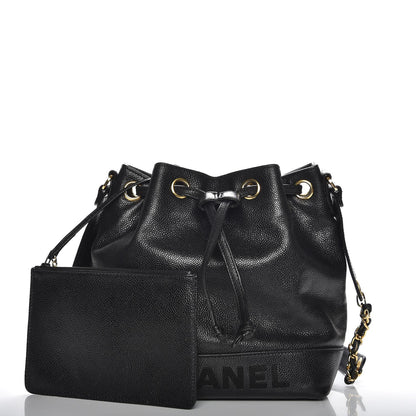 Chanel Caviar CC Drawstring Shoulder Bag Black 8 of 8
