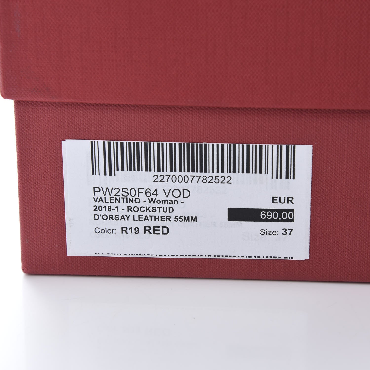 Valentino Garavani Nappa Rockstud Cross Strap D'Orsay 55mm Pumps 37 Red Poudre 9 of 9