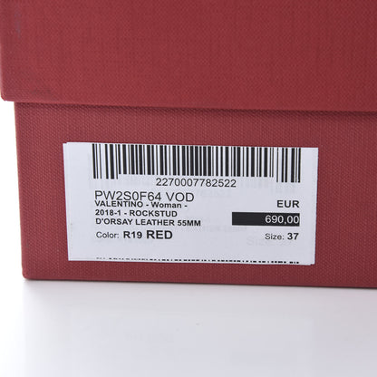 Valentino Garavani Nappa Rockstud Cross Strap D'Orsay 55mm Pumps 37 Red Poudre 9 of 9