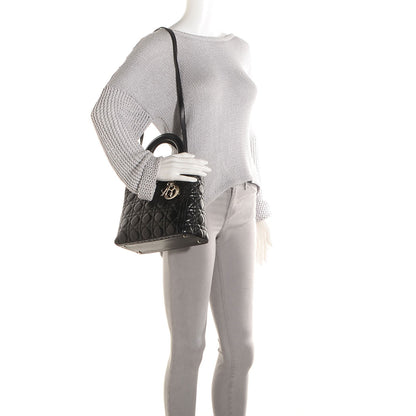 Christian Dior Lambskin Cannage Medium Lady Dior Black 2 of 7