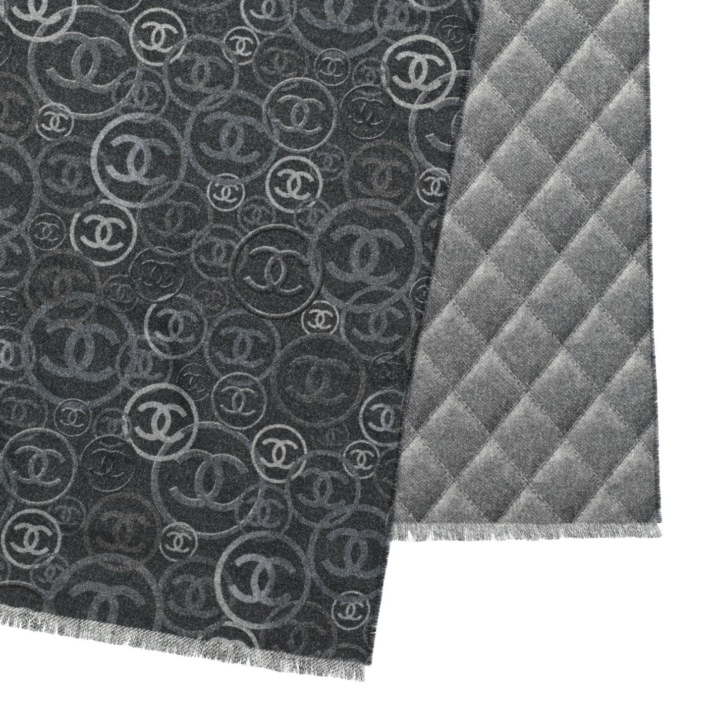Cashmere Quilted Print CC Scarf Grey Multicolor