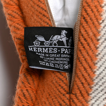 Hermes Wool Cashmere Avalon Pillow PM Ecru Potiron 3 of 3