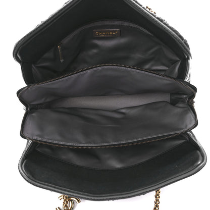 Chanel Calfskin Quilted Stitch Triptych Tote Black 4 of 10