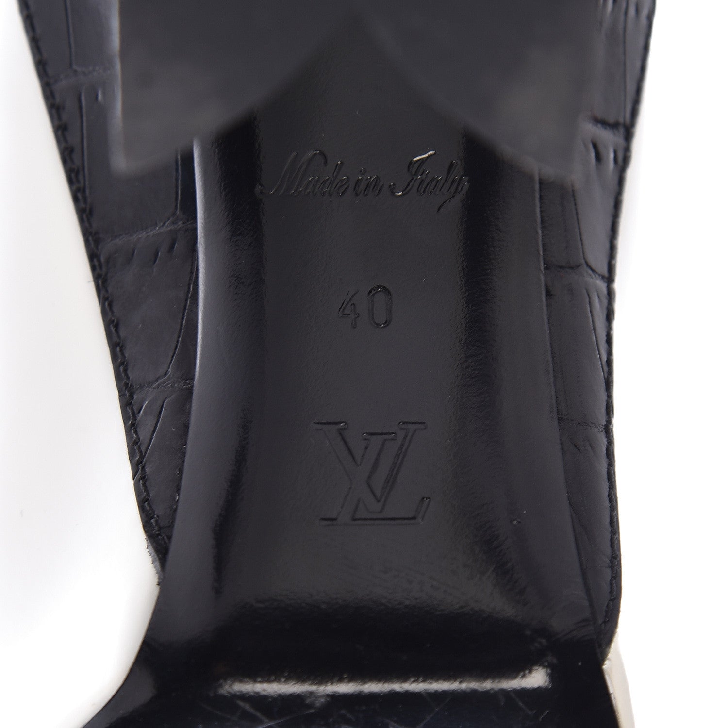 Louis Vuitton Calfskin Crocodile Embossed Matchmake Pumps 40 Black White 10 of 13