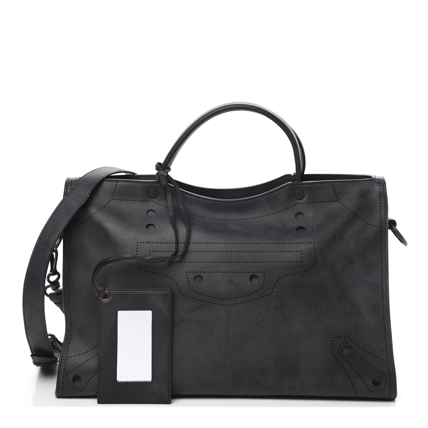 Balenciaga Veau Soyeux Perforated Blackout Hardware City Black 1 of 12