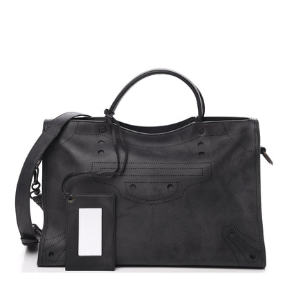 Balenciaga Veau Soyeux Perforated Blackout Hardware City Black 1 of 12
