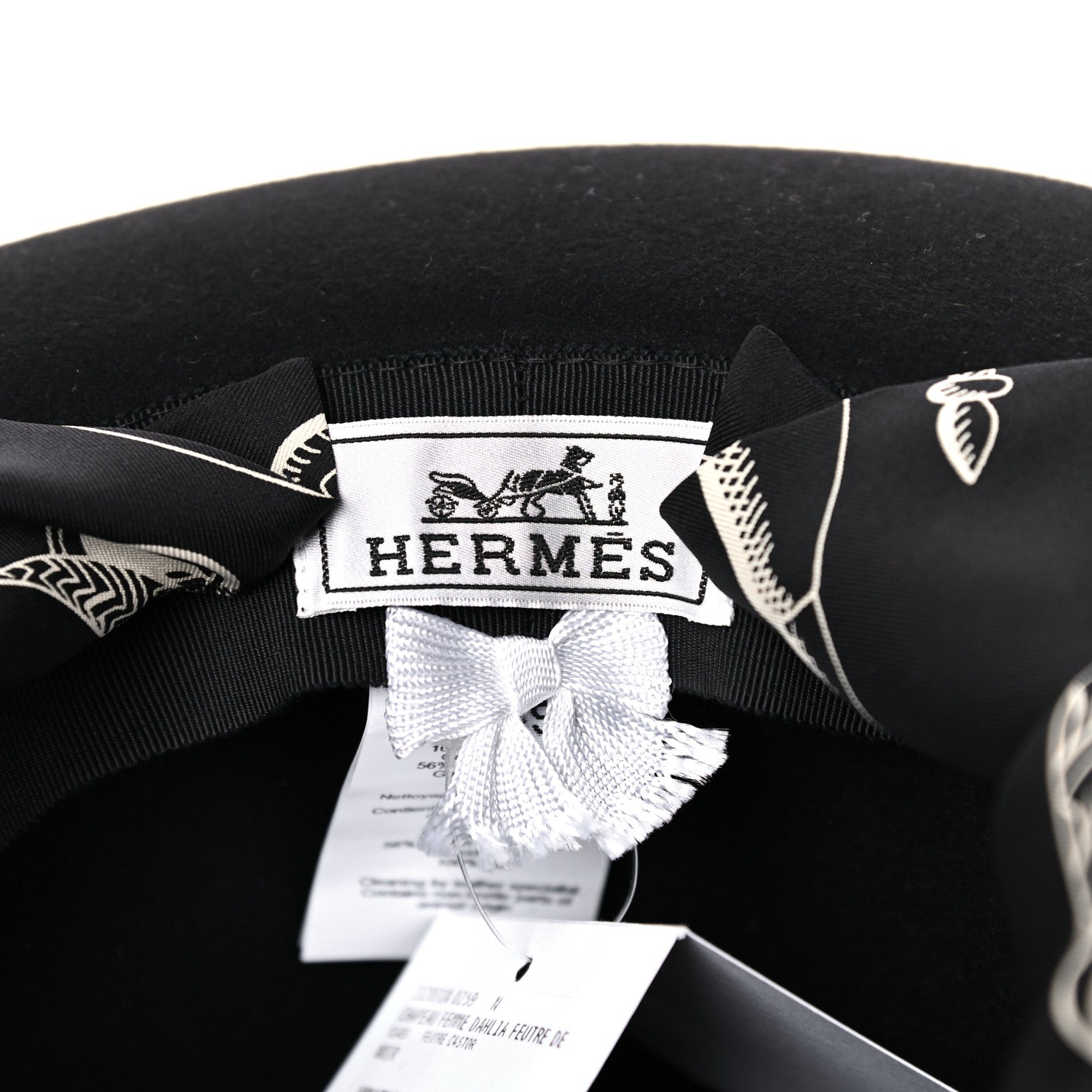 Hermes Feutre Silk Zouaves et Dragons Finesse Dahlia Hat Black 9 of 9