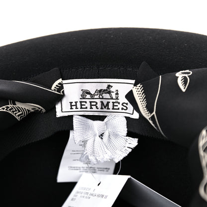 Hermes Feutre Silk Zouaves et Dragons Finesse Dahlia Hat Black 9 of 9