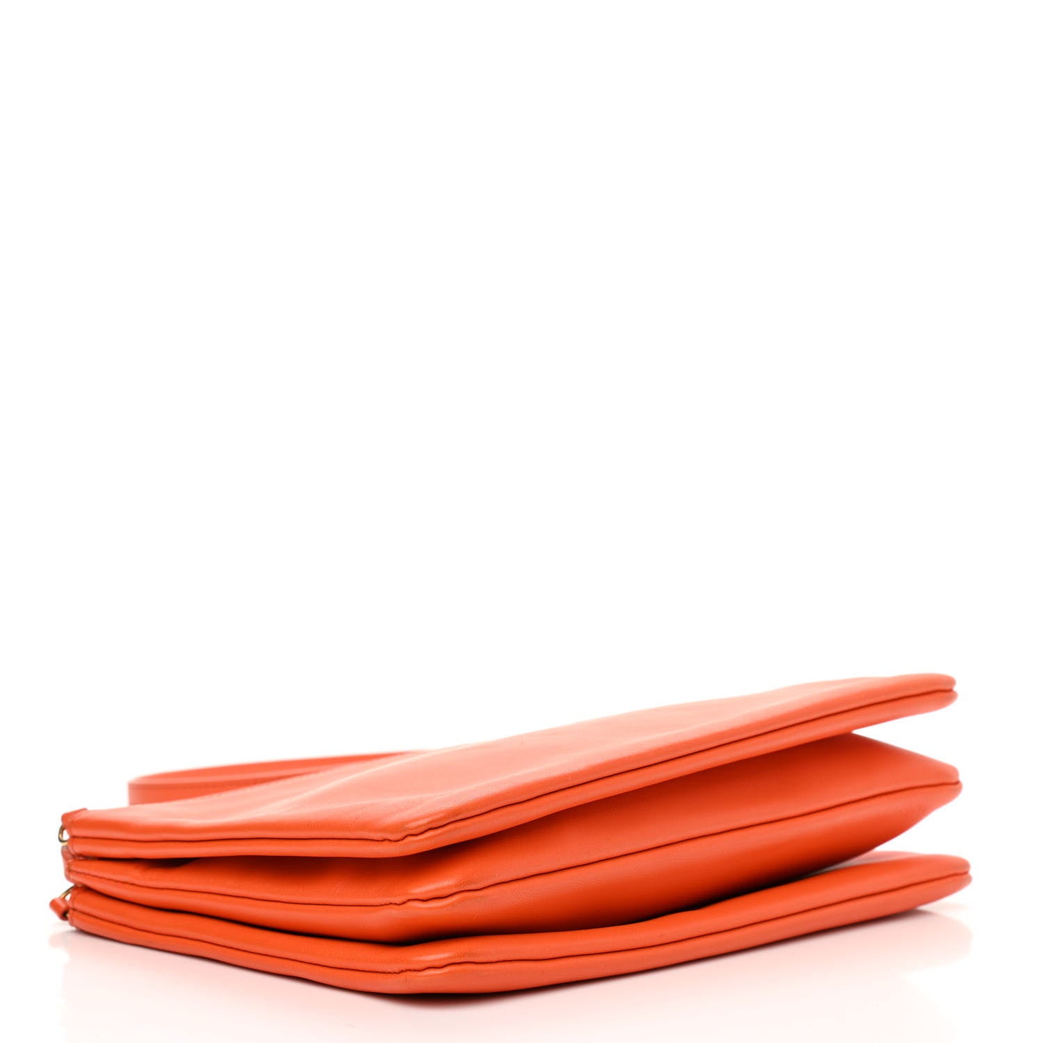 Celine Lambskin Large Trio Crossbody Bag Orange 4 of 9