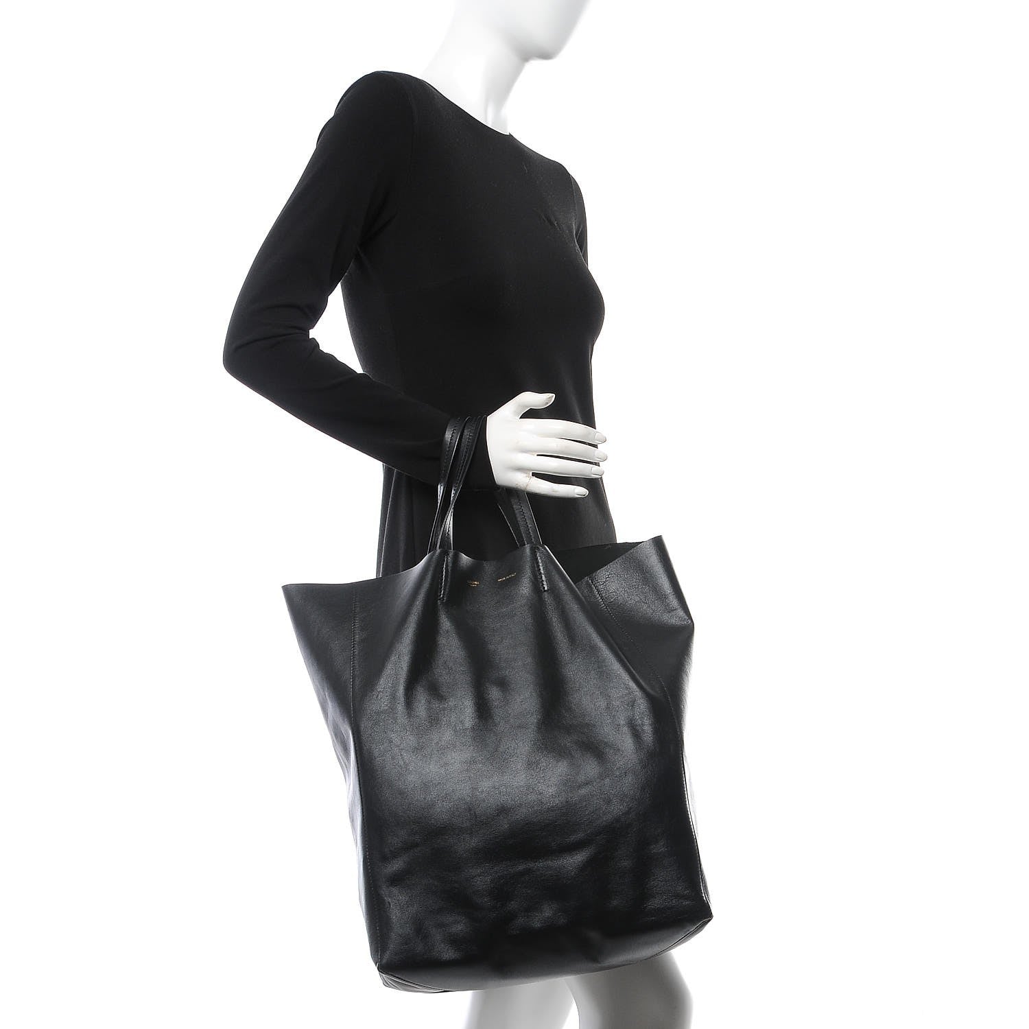 Celine Smooth Lambskin Vertical Cabas Black 2 of 9