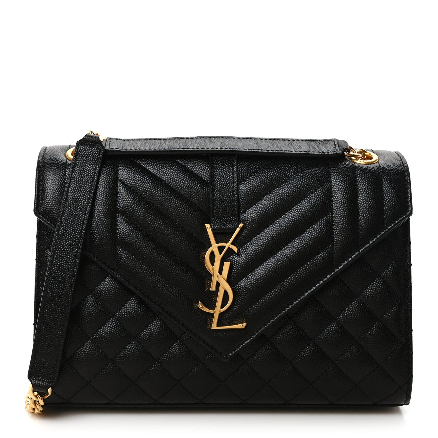 Grain De Poudre Textured Mixed Matelasse Triquilt Medium Monogram Satchel Black