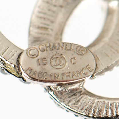 Chanel Crystal Moon CC Earrings Silver 4 of 5