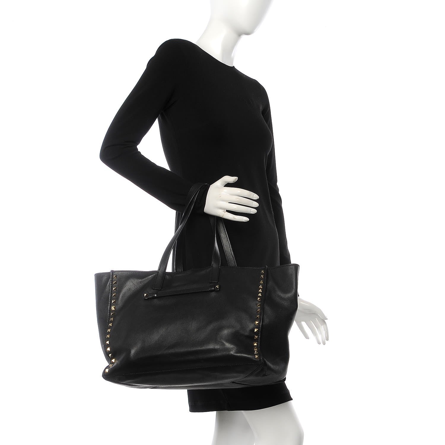 Valentino Garavani Nappa Medium Rockstud Soft Tote Black 2 of 23