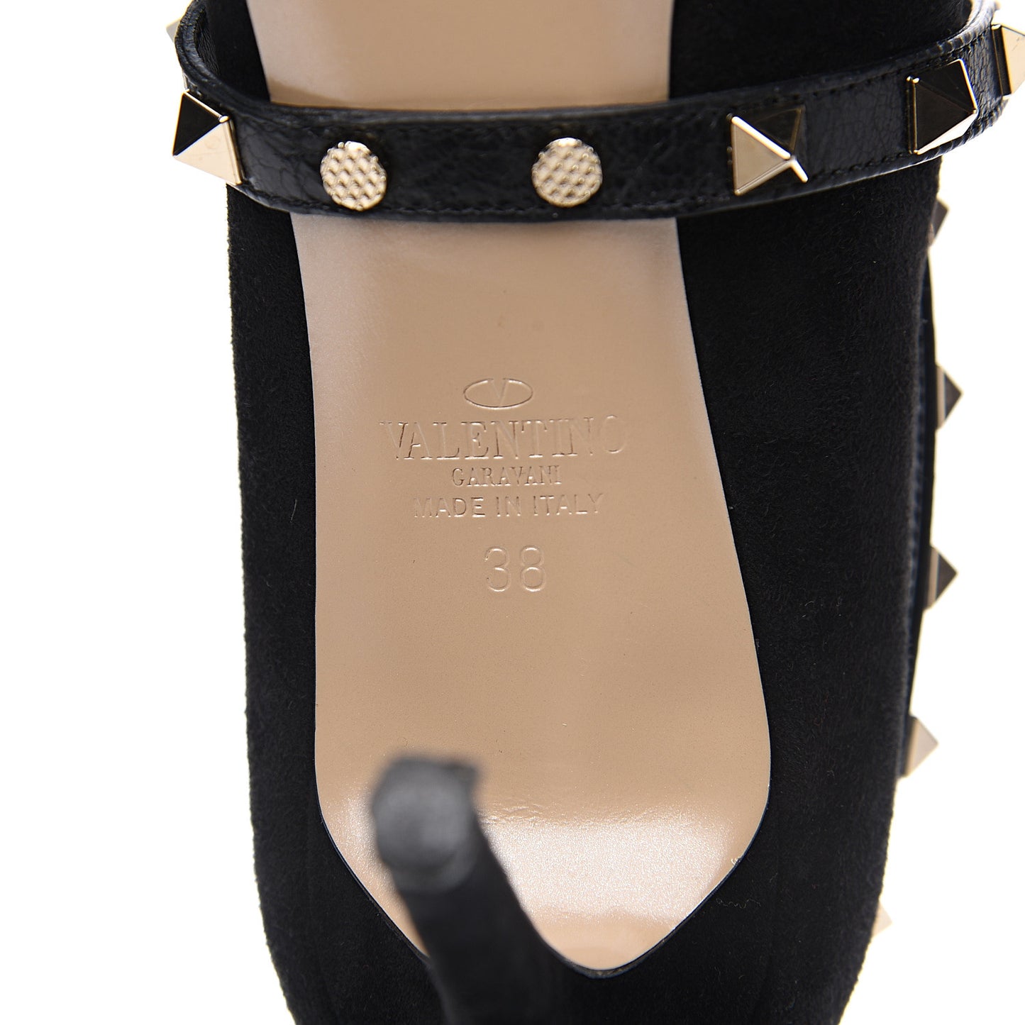 Suede Rockstud Crisscross Ankle Boots 38 Black