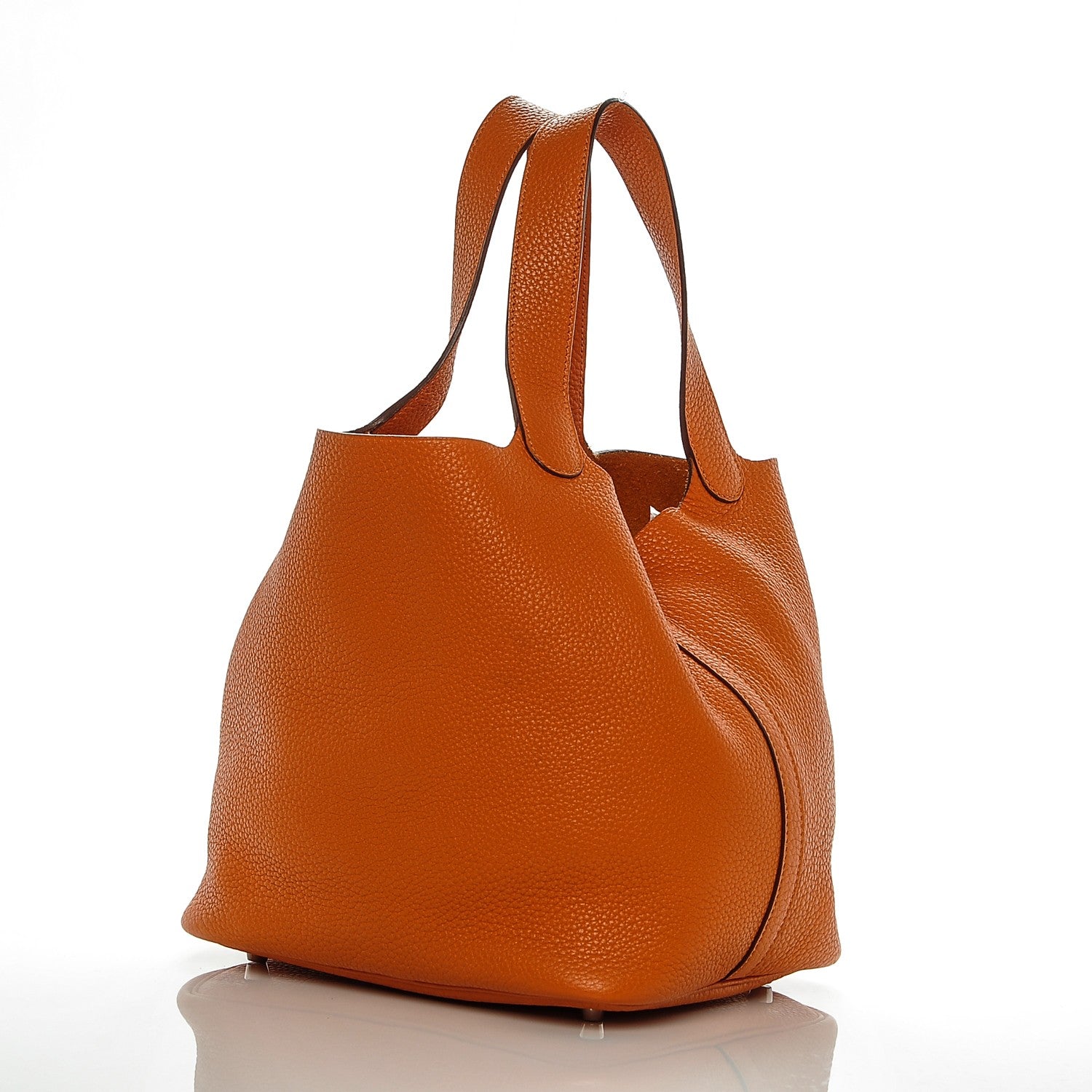 Hermes Taurillon Clemence Picotin Lock 22 MM Orange 3 of 7