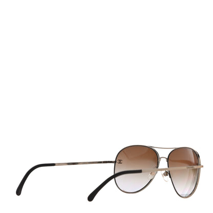 Chanel Aviator CC Sunglasses 4189-T-Q Gold 3 of 10