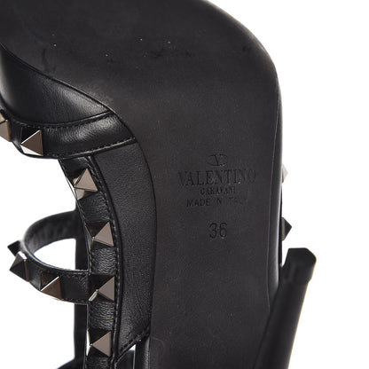 Valentino Garavani Nappa Rockstud Ankle Strap Pumps 36 Black 6 of 7