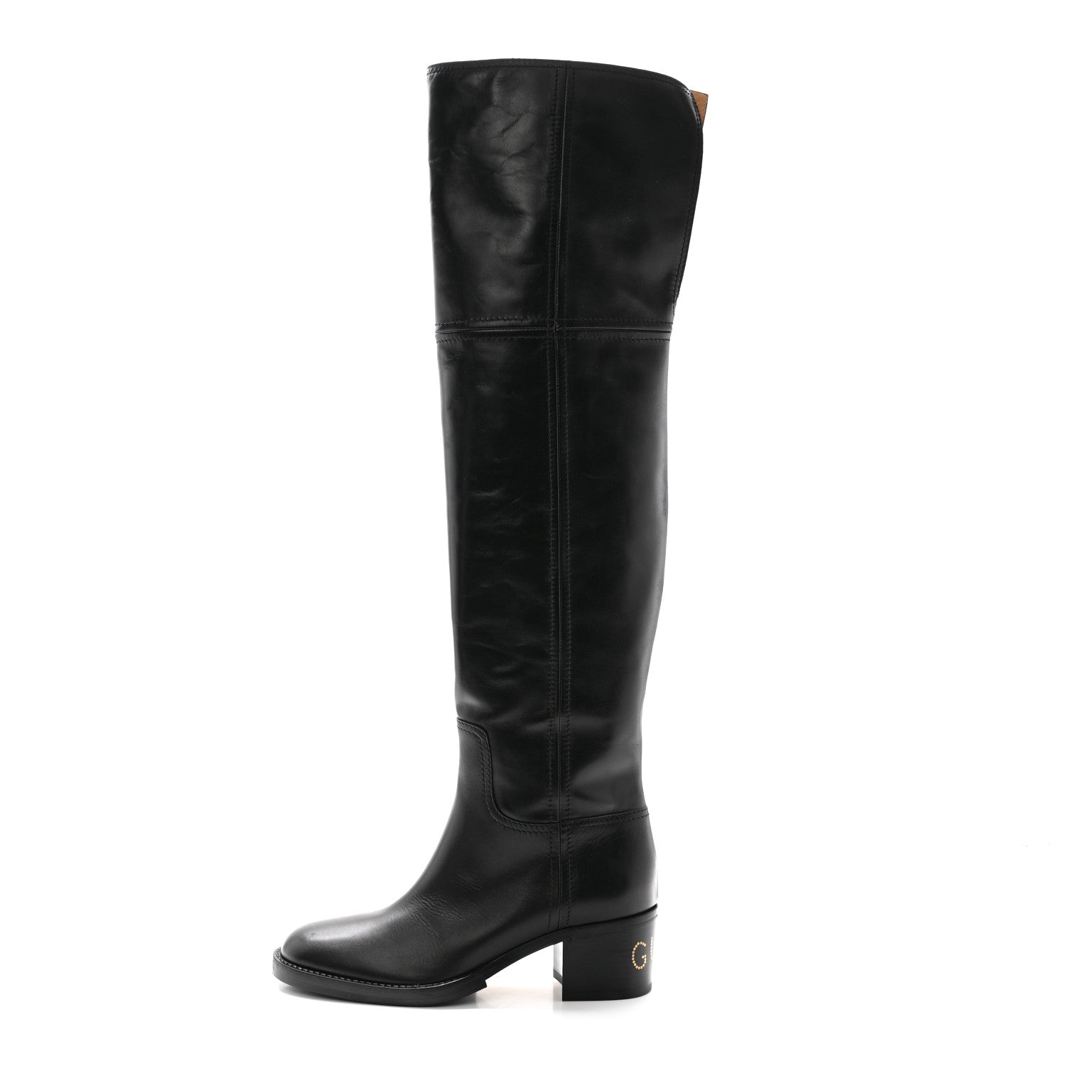 Gucci Calfskin Knee High Boots 40 Black 1 of 8