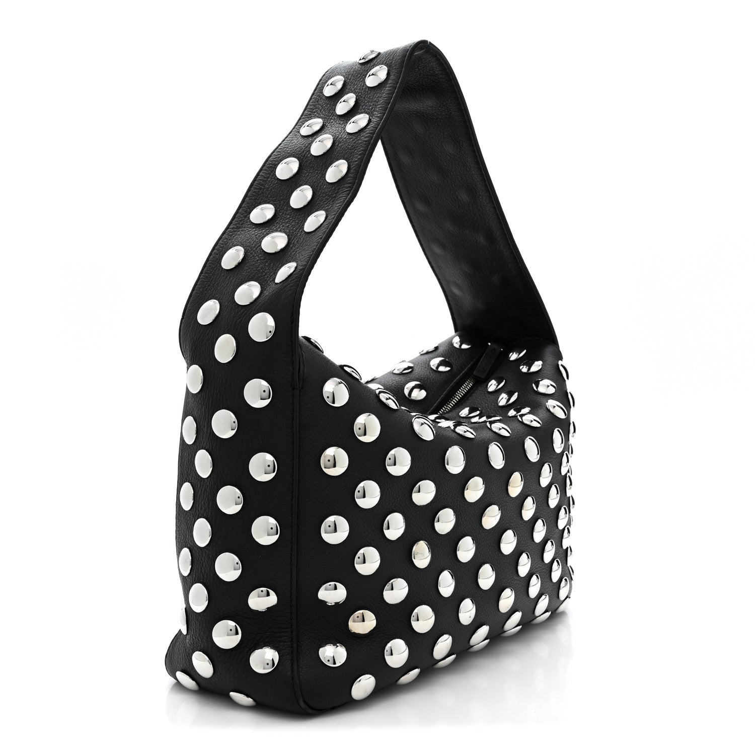 Khaite Pebbled Sport Calfskin Studded Elena Black 3 of 9