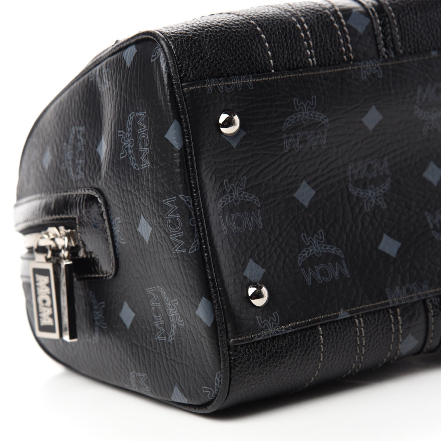 MCM Visetos Small Boston Bag Black 6 of 12