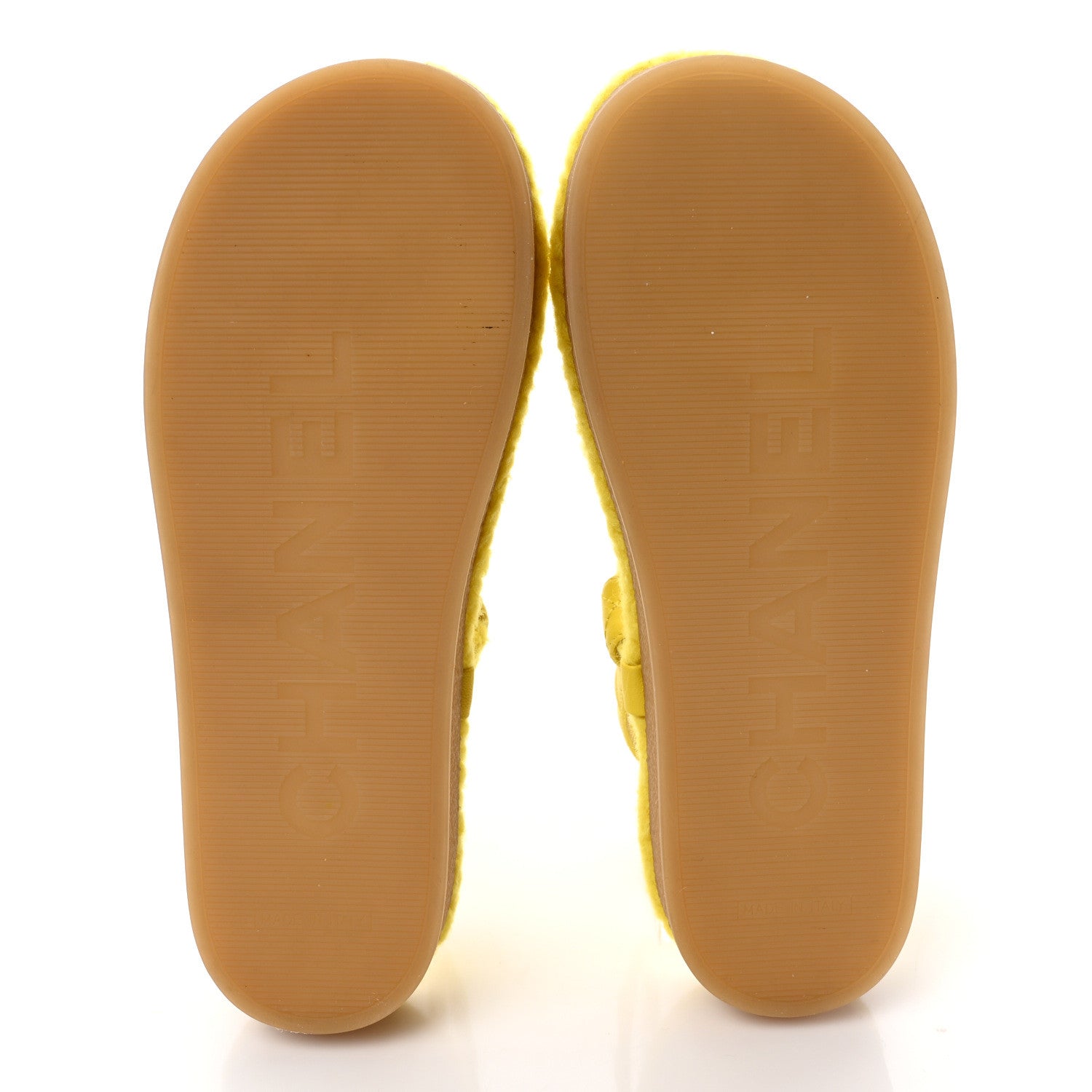 Chanel Cord Lambskin Quilted Logo Sandals 37 Yellow 5 of 7