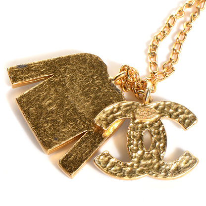 Chanel Enamel CC Jacket Necklace Black Gold 5 of 6